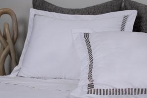 Amity home savona duvet cover in white   grey striped embroidery