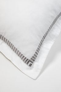 Amity home savona duvet cover in grey   striped embroidered border
