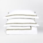 Amity home savona duvet cover in laurel   textured stripe embroidery
