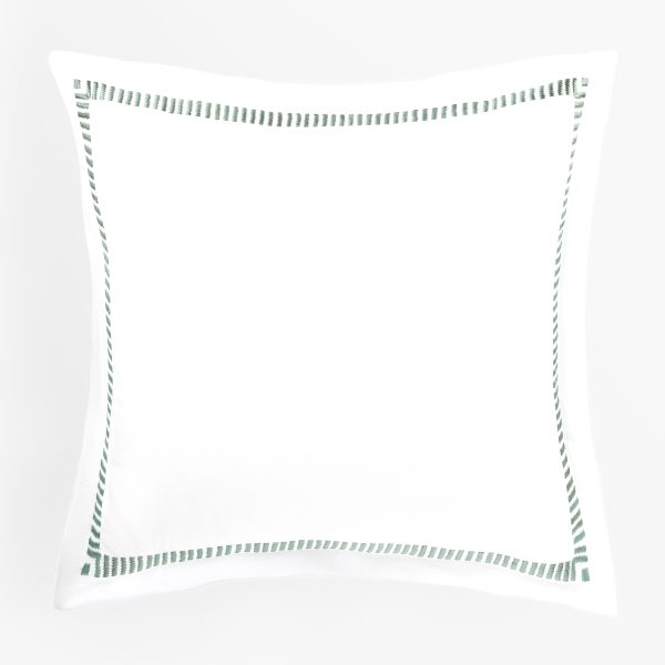 Amity home savona sham in mineral euro   embroidered dash border