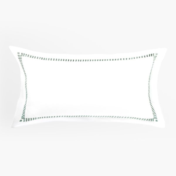 Amity home savona sham in mineral   elegant dashed stitching