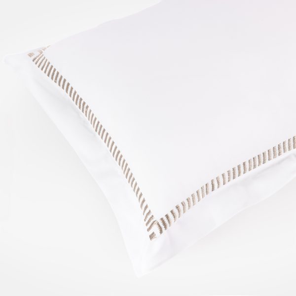 Amity home savona sham in oyster   elegant embroidered border