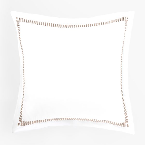 Amity home savona sham in white with oyster trim   embroidered border