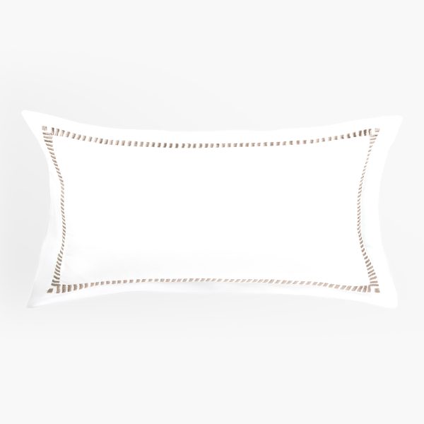 Amity home savona sham in oyster   elegant embroidered border