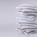 Amity home savona duvet cover in laurel   embroidered stripe detail