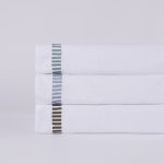 Amity home savona duvet cover in white with laurel stripe   embroidered stripe