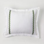 Amity home turin sham in kale euro   geometric embroidered stripes
