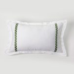 Amity home turin sham in kale white   geometric border trim