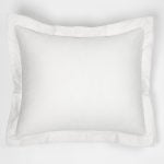Amity home murano sham in white euro   elegant flanged border