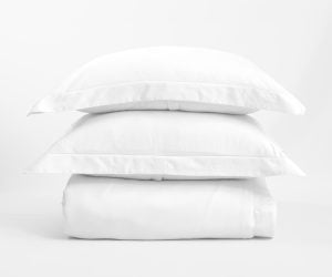 Amity home murano duvet cover in white   crisp cotton sateen