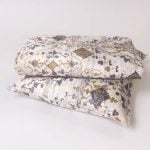 Amity home keating duvet cover in cream grey gold   abstract distressed pattern