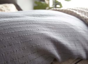 Amity home cambria duvet cover in steel blue   horizontal stitched texture