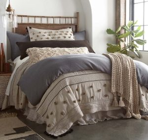 Amity home cambria duvet cover in steel blue   subtle textured weave