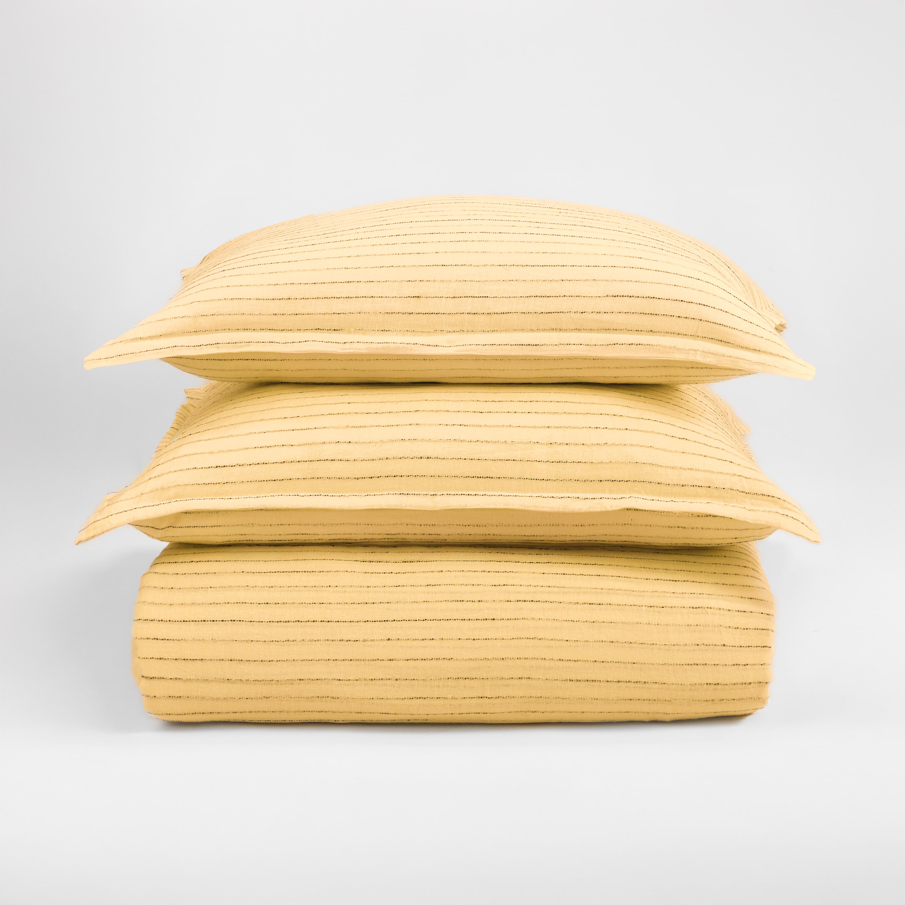 15459hmal1 | Amity Home Amity home cambria duvet cover in ochre subtle textured stripe