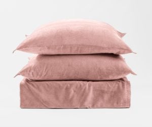 Amity home tahoma duvet cover in blush   frayed edge texture