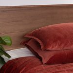 Amity home tahoma duvet cover in brick   channel stitched velvet