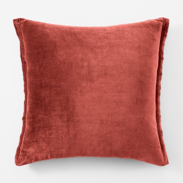 Amity home tahoma sham in brick   soft velvet texture
