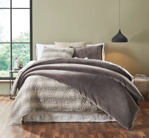 Amity home tahoma duvet cover in charcoal   plush velvet texture