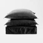 Amity home tahoma duvet cover in charcoal   soft velvet texture