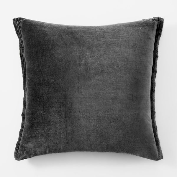 Amity home tahoma sham in charcoal euro   velvet texture