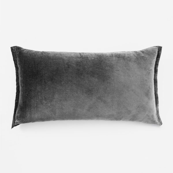 Amity home tahoma sham in charcoal   plush velvet texture