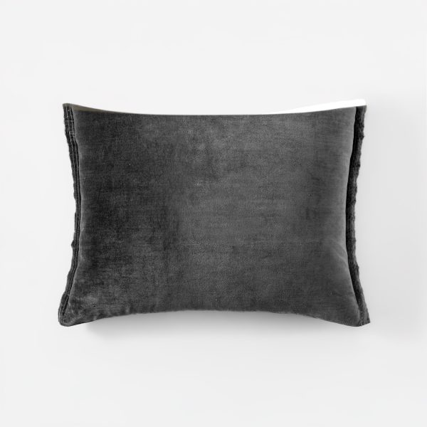 Amity home tahoma sham in charcoal   soft velvet texture