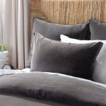 Amity home tahoma duvet cover in charcoal   washed linen texture