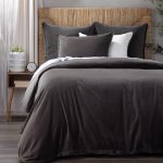 Amity home tahoma duvet cover in charcoal   soft washed velvet