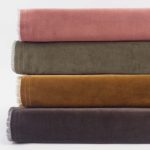 Amity home tahoma duvet cover in ochre   plush velvet texture