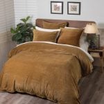 Amity home tahoma duvet cover in ochre   soft velvet texture