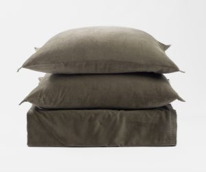 Amity home tahoma duvet cover in laurel   soft velvet texture