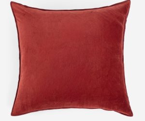 Amity home sloane pillow in brick   plush velvet texture
