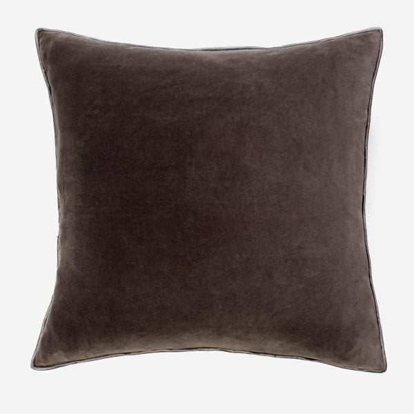 Amity Home Sloane Charcoal Pillow - Velvet Texture