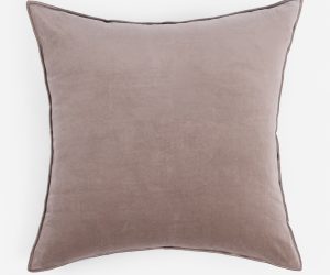 Amity home sloane pillow in mushroom   plush velvet texture