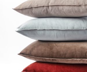 Amity home sloane pillow in mineral   plush velvet texture