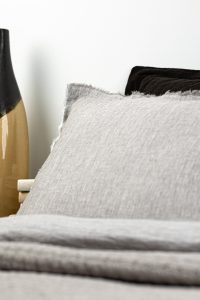 Amity home brisbane linen duvet cover in grey chambray   frayed edge