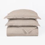 Amity home brisbane linen duvet cover in natural   frayed edge detail