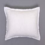 Amity home brisbane linen sham white euro   frayed edge detail
