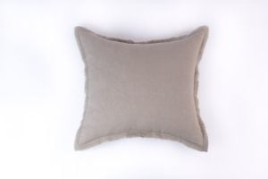 Amity home brisbane linen sham in ash grey euro   frayed edge detail