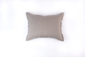 Amity home brisbane linen sham in ash grey   frayed edge detail