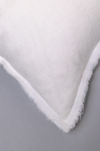 Amity home brisbane linen duvet cover in white   frayed edge trim