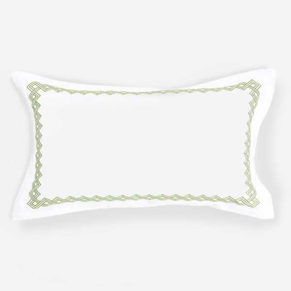 Amity home amalfi sham in lemongrass   geometric embroidered border