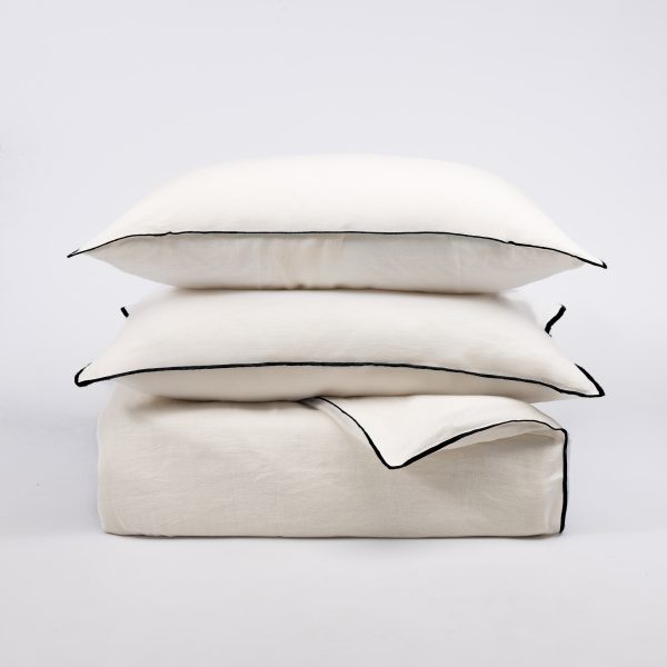 Tyne Duvet Cover, Ivory Asphalt