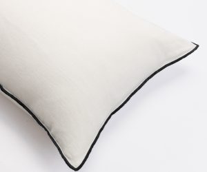 Amity home tyne duvet cover in ivory asphalt   contrasting black piping