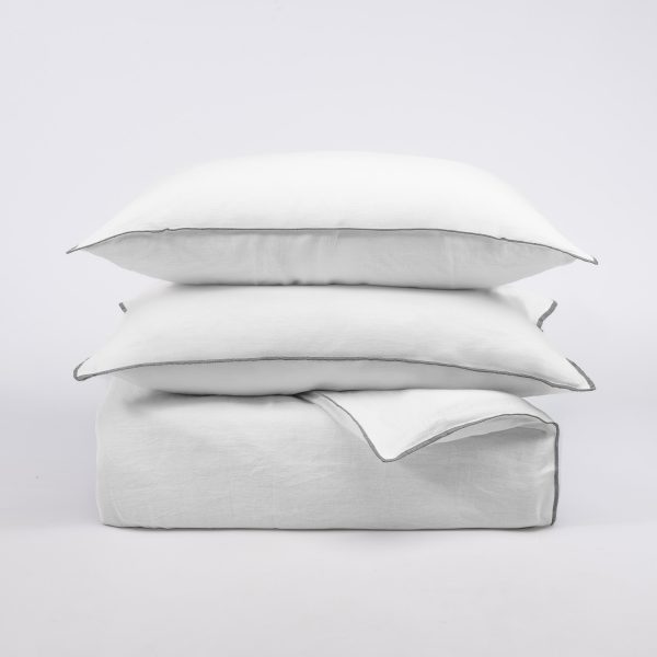 Tyne Duvet Cover, White Charcoal