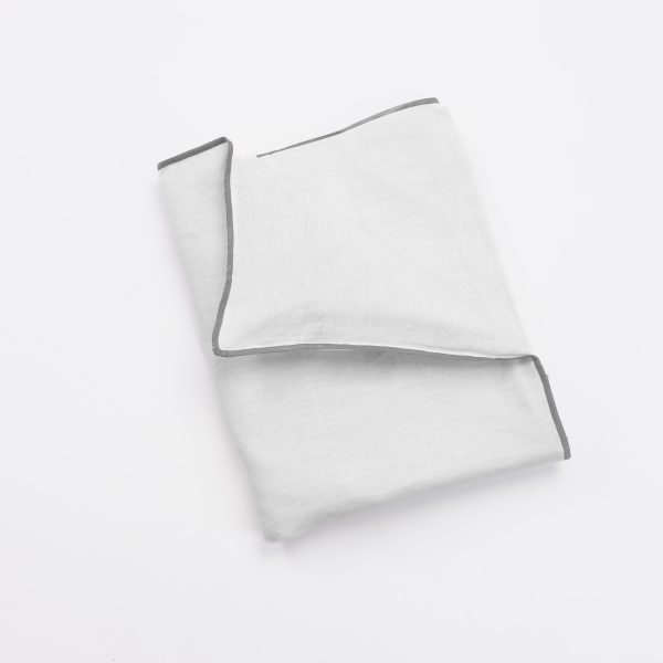 Amity home tyne duvet cover in white charcoal   elegant contrast piping