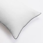 Amity home tyne duvet cover in white charcoal   charcoal piped edge