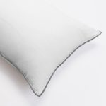 Amity home tyne duvet cover in white charcoal   charcoal piped edge