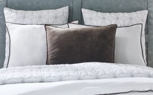 Amity home tyne duvet cover in white charcoal   geometric quilted pattern