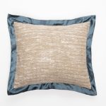 Amity home armstrong euro sham in limestone  teal   textured weave with satin flange